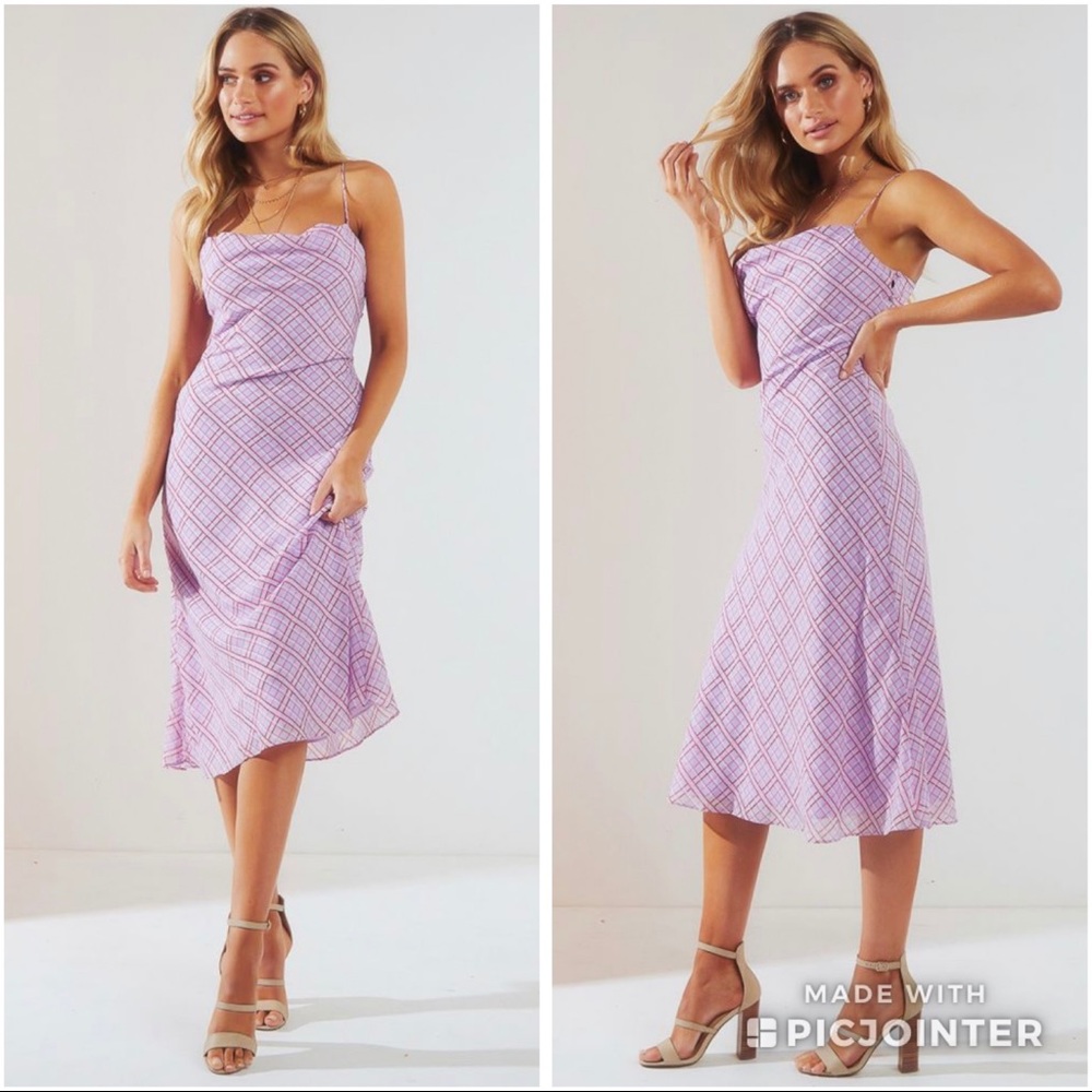 ❌SOLD❌Finders Keepers Nostalgia Dress Lilac Check - Picture 3 of 16